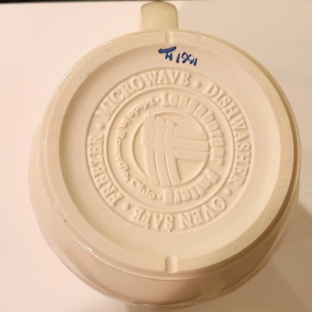 Longaberger Roseville Pottery Small Pitcher Signed Initialed  Classic Blue - Picture 2 of 5